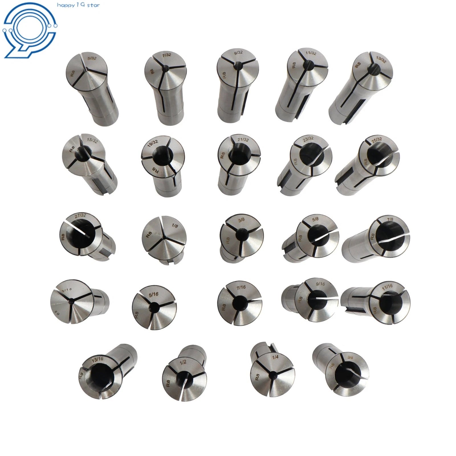 Set of 24 Collets for R8 Machines (Precision)