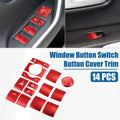 14Pcs Window Switch Button Cover Trim for Toyota RAV4 (2019–2022) Aluminum Red