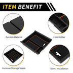 Center Console Organizer Insert Tray for Toyota Tacoma (2016–2021) Black Orange