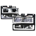 U-Shape LED DRL Headlights for Chevy GMC C/K Suburban Tahoe Yukon (1988–2000)