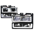 U-Shape LED DRL Headlights for Chevy GMC C/K Suburban Tahoe Yukon (1988–2000)