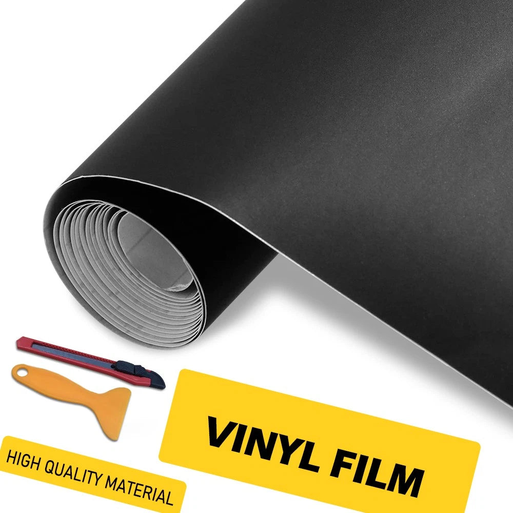 Matte Black Vinyl Wrap for Car (150cm x 30cm)