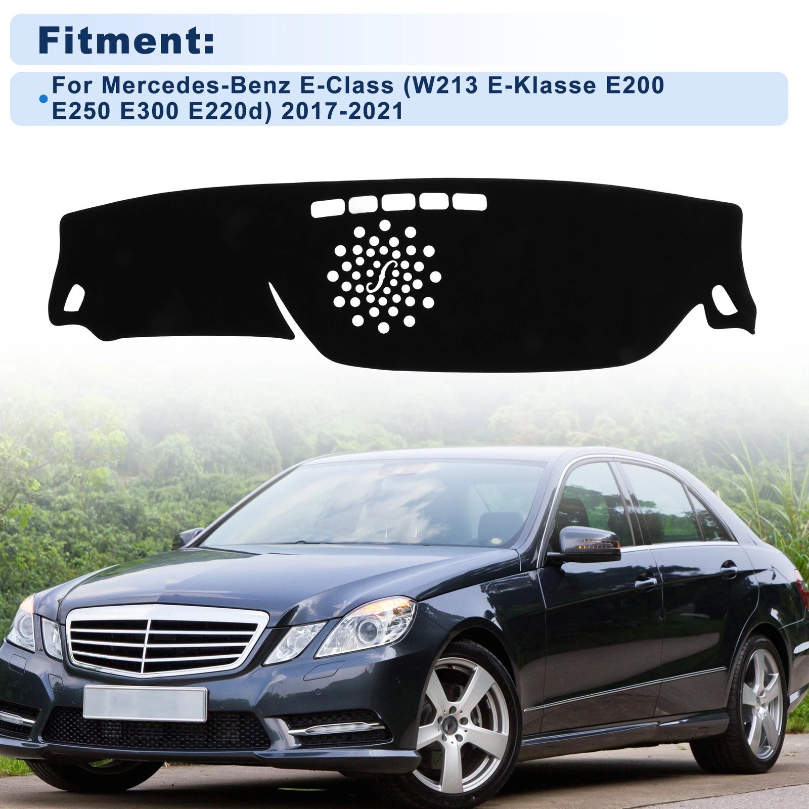 Dash Cover for Mercedes-Benz E-Class (W213 E200 E250 E300 E220d) Black
