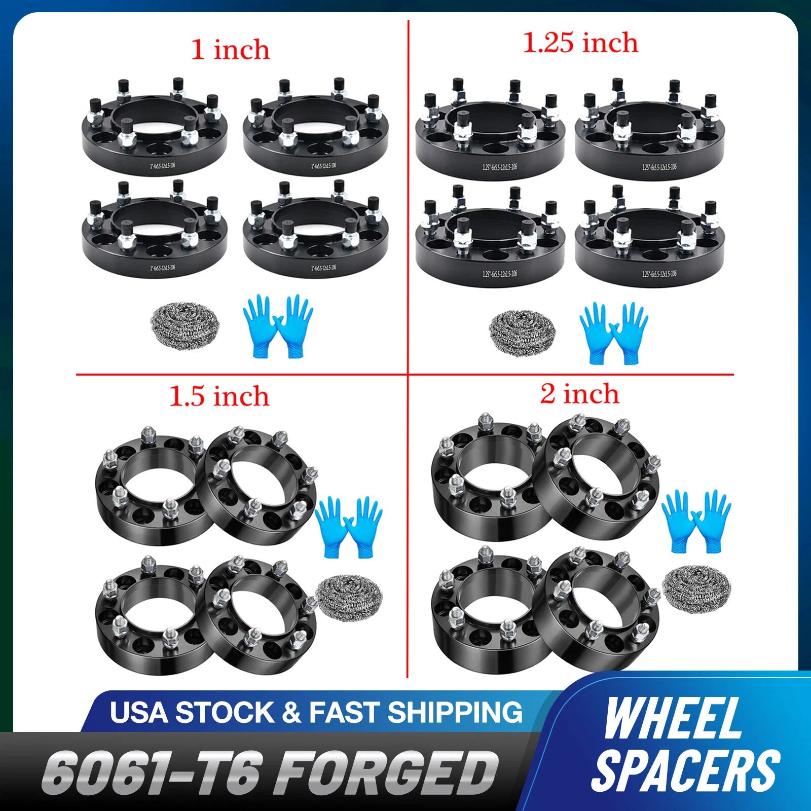 1"-2" Wheel Spacers for Toyota Tacoma 4Runner Lexus (6x5.5)
