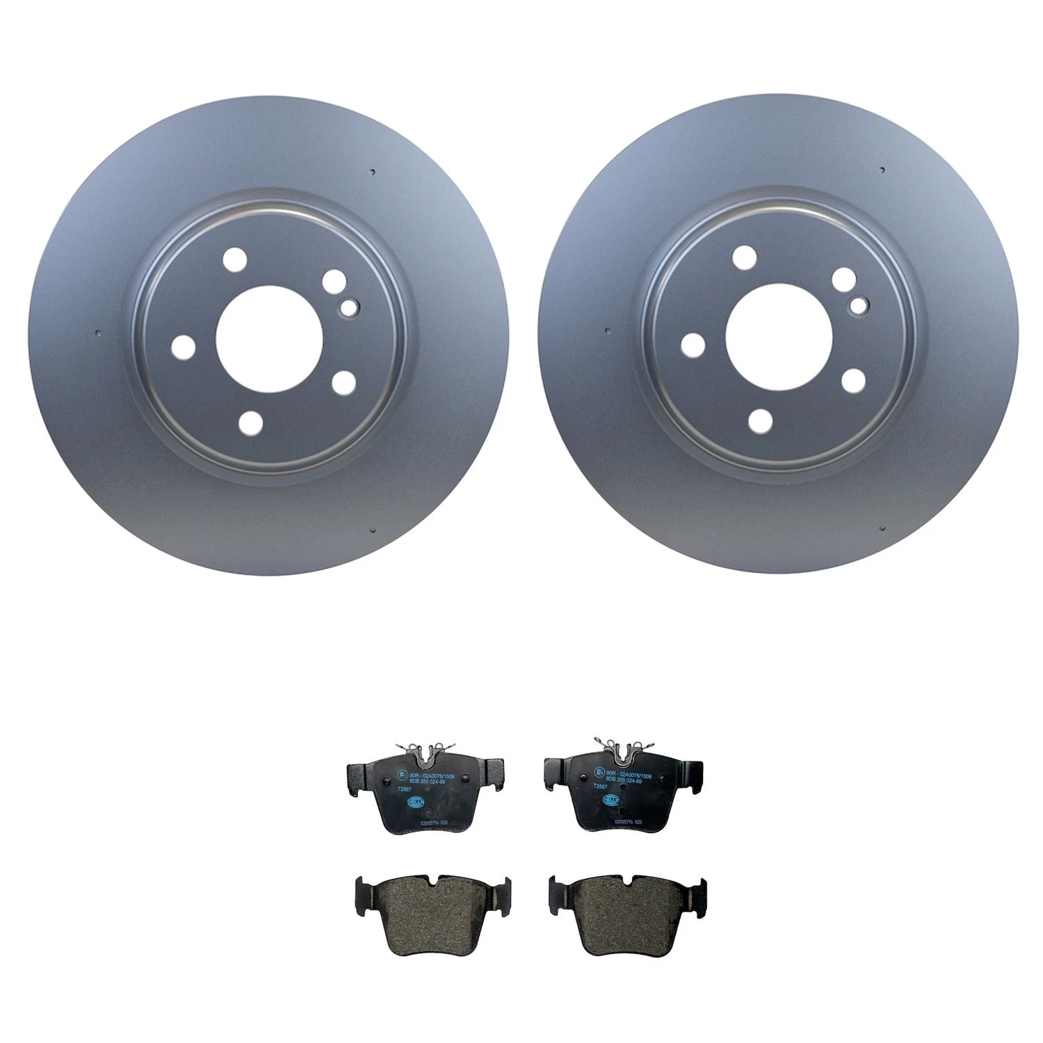 Hella Rear Rotors & Low-Met Disc Brake Pad Kit for C205 C43 AMG (2015–2020)