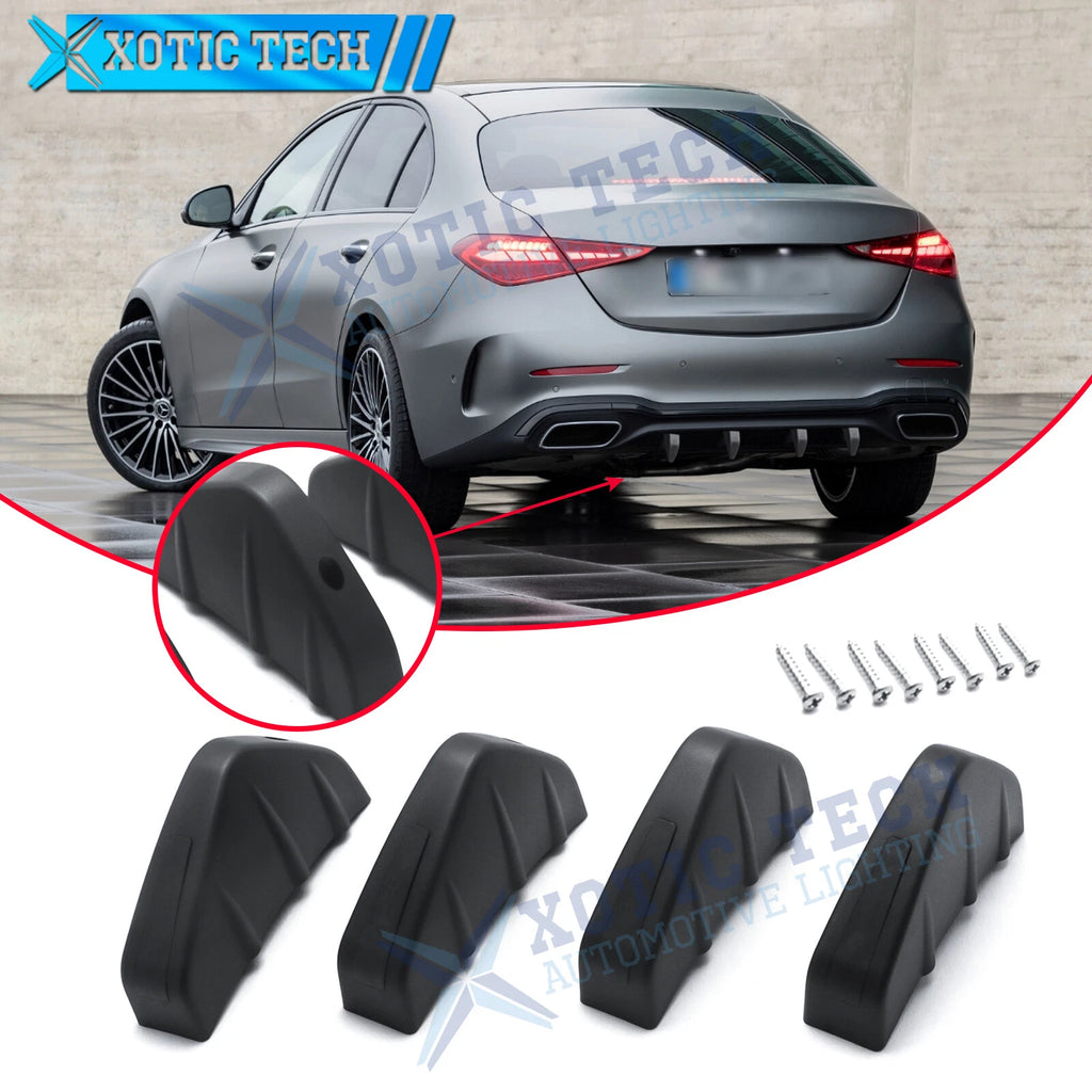 US Matte Black 4-Wing Rear Bumper Splitter Kit for Mercedes-Benz CLA (2016–2019)