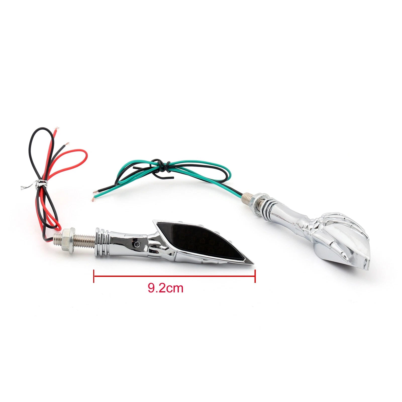 Chrome Skeleton Hand LED Turn Signal Blinker for Universal Motorcycle