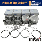 Set of 2 Vortex Piston + Ring Kit Oversize 87mm for Kubota V2203