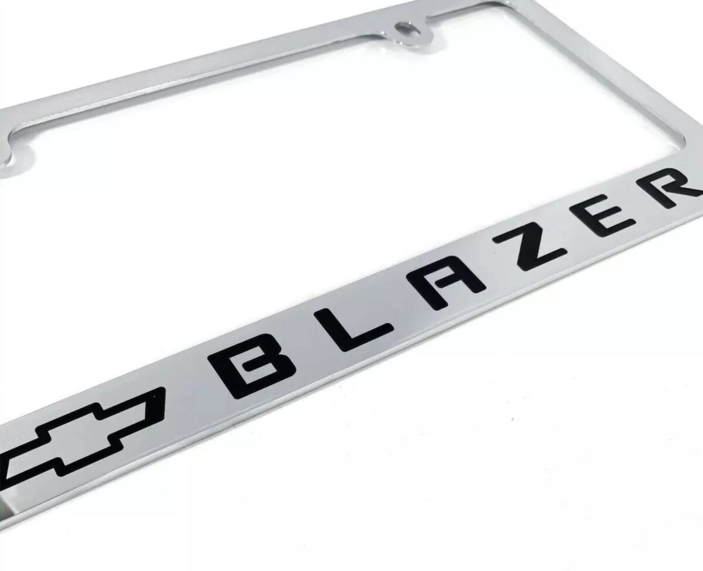 Chrome License Plate Frame Premium Engraved for Chevy Blazer (2019–2024)
