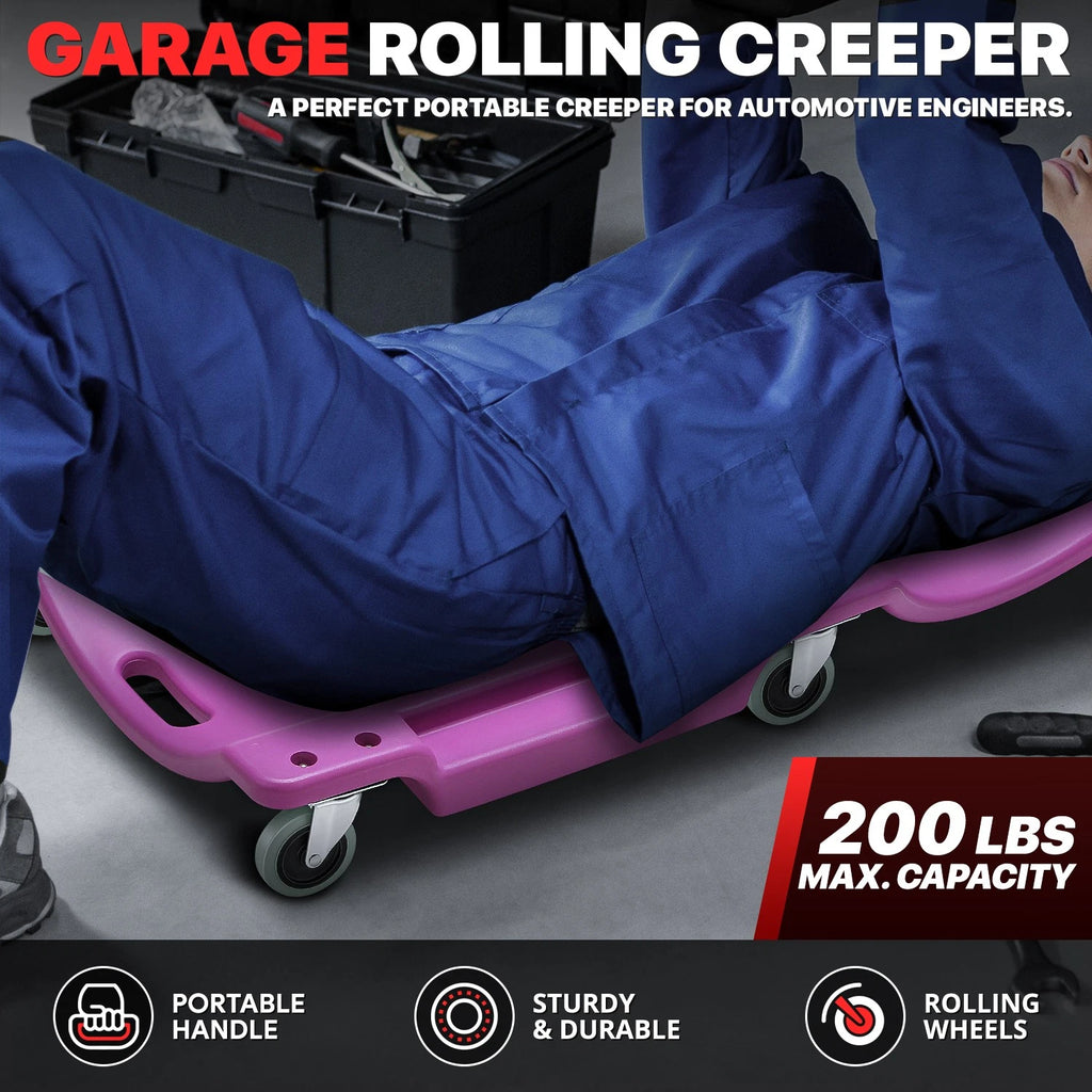 40" x 18.5" Purple Mechanic Creeper for Automotive (200Lbs)