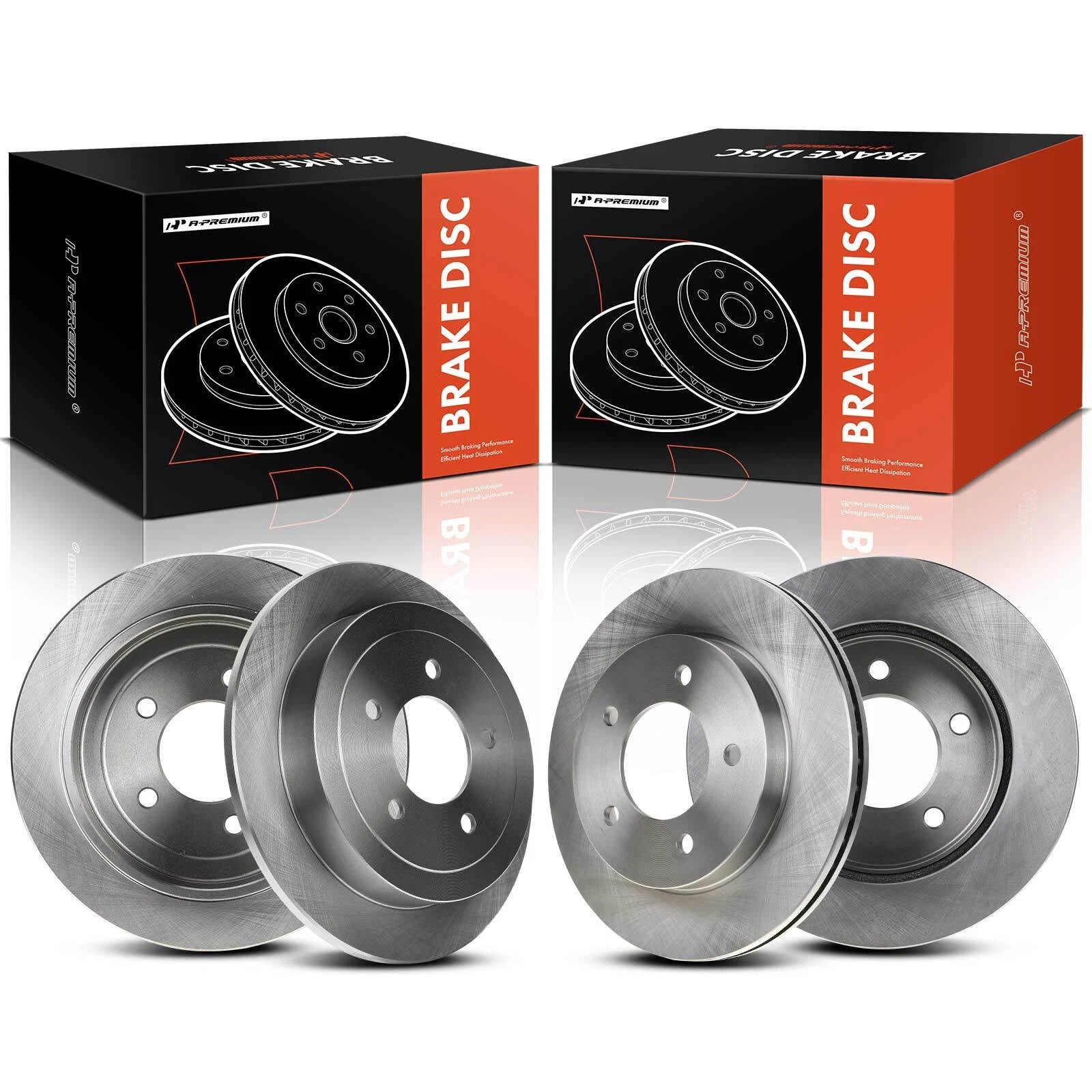 Set of 2 Front & Rear Disc Brake Rotors for Ford F-150 (2000–2004)