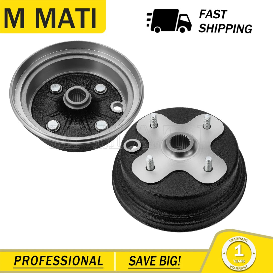 2X Front Wheel Brake Hub for Yamaha Kodiak 400 4WD (1993–1998)