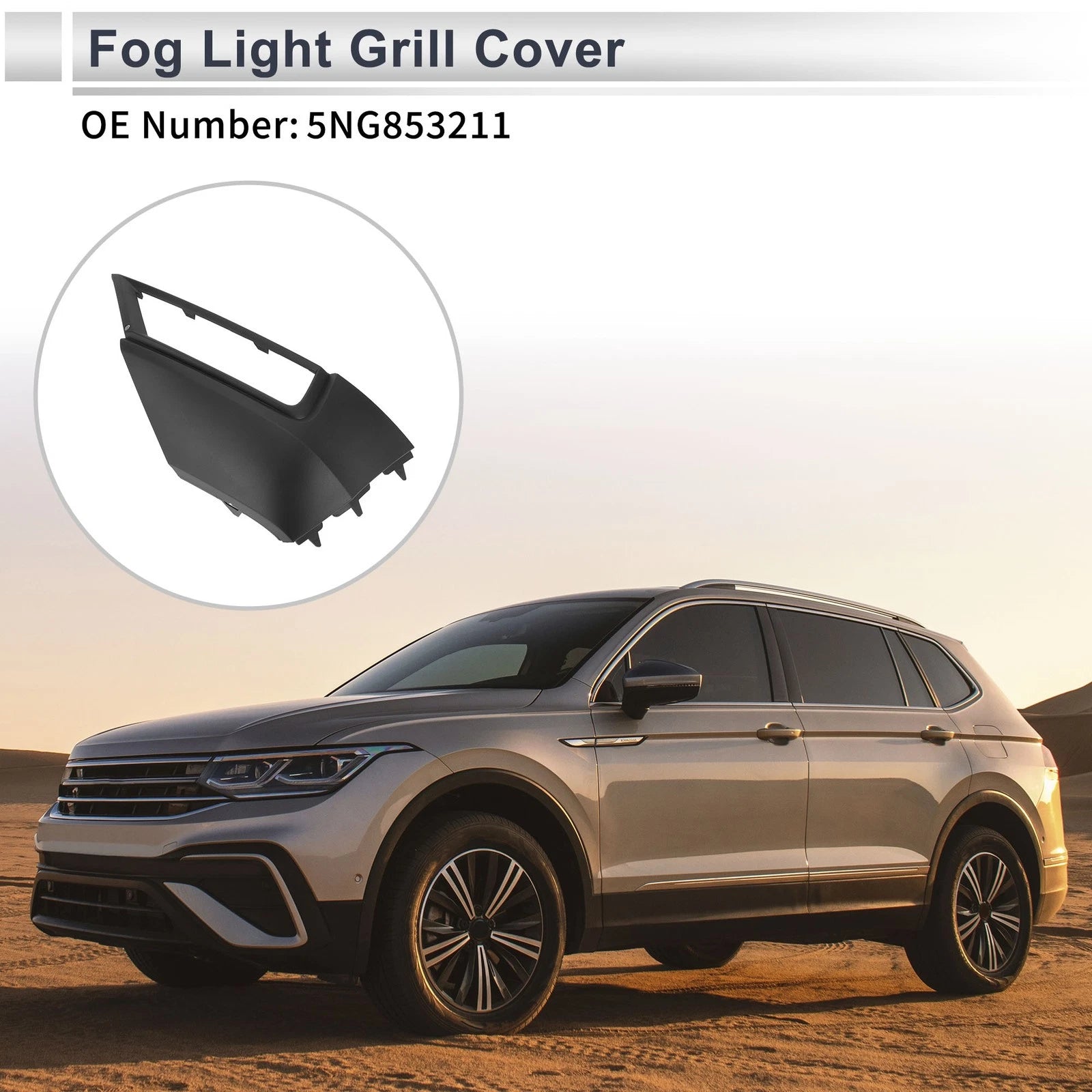 1 Pc Fog Light Grill for Volkswagen Tiguan (2017–2019) No. 5NG853211