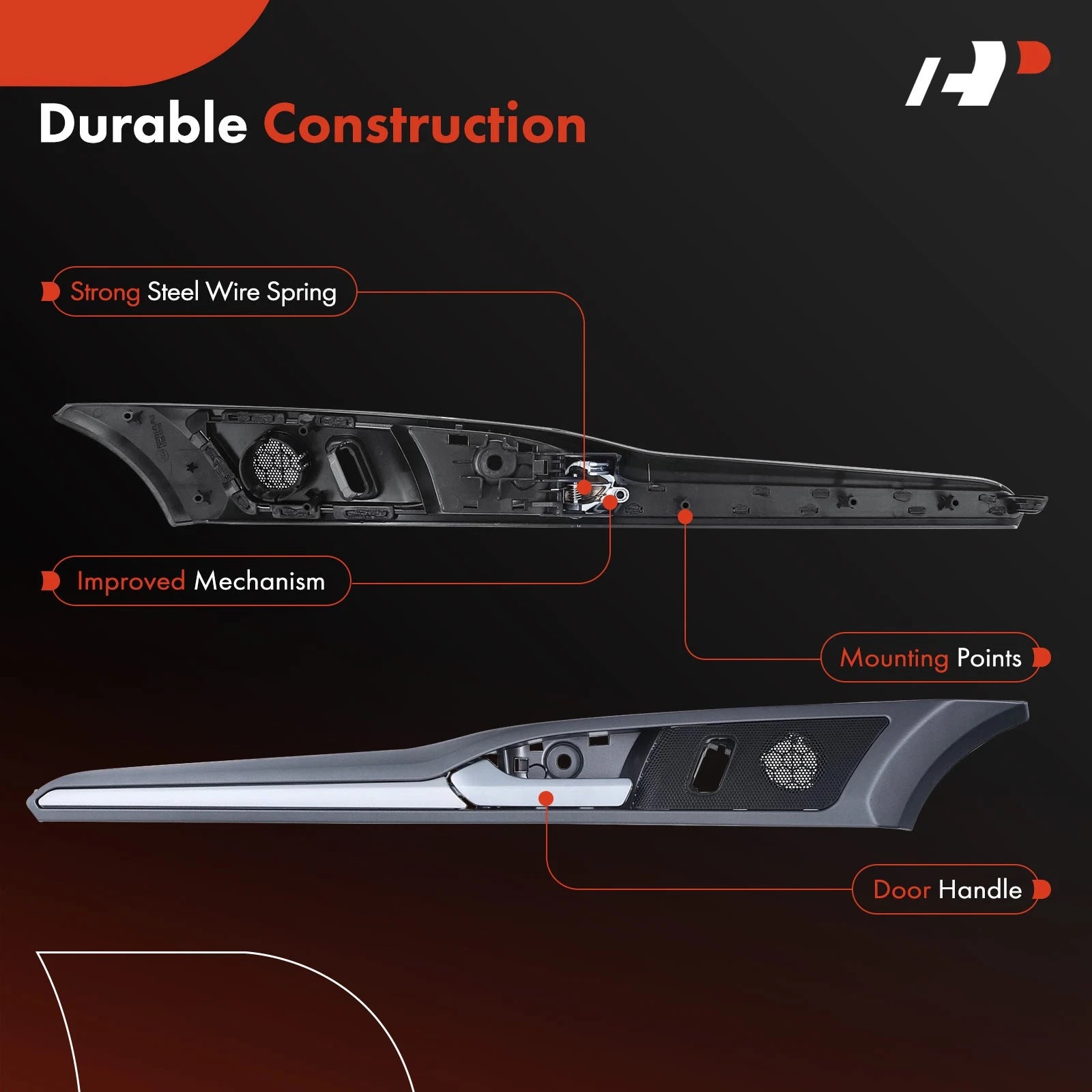 2X Front Silver Gray Interior Door Handle for Ford Fusion (2013-2016)