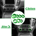 8 Pcs Green AC Radio Switch Knob Cover for Chevy Silverado, GMC Sierra (2014–2018)