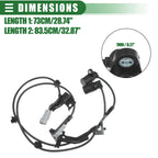 ABS Wheel Speed Sensor Set of 2 for Toyota Hilux (2004–2012) Rubber Black