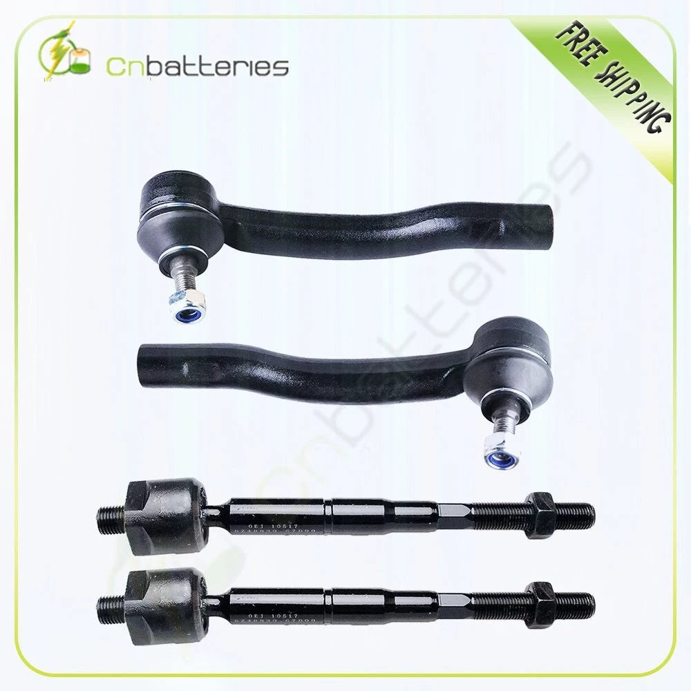 Set of 4 Front Inner Outer Tie Rods for Chevy Tracker (1999–2004)