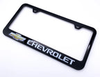 License Plate Frame Black Plastic w Chevrolet Script and Bowtie Emblem for Chevrolet (2005–2015)