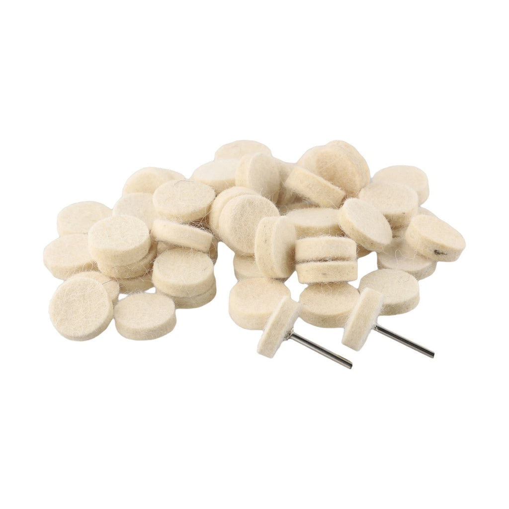 25mm Wool Felt Polishing Buffing Wheel Disc Pad Set for Jewelry (50x)