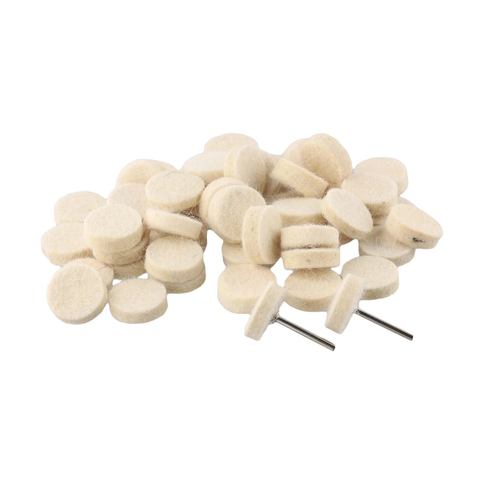 25mm Wool Felt Polishing Buffing Wheel Disc Pad Set for Jewelry (50x)