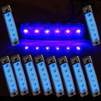 10X Blue 3/8" 6LED Sealed Side Marker Indicator Light for Dodge Ford Toyota