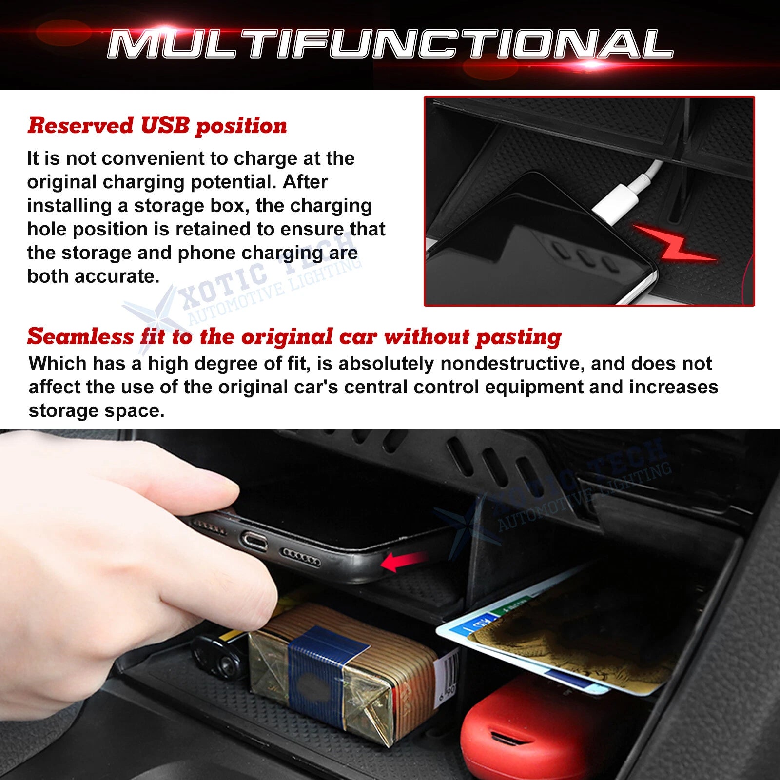ABS Center Console Storage Organizer for Honda Civic (2016-2021)