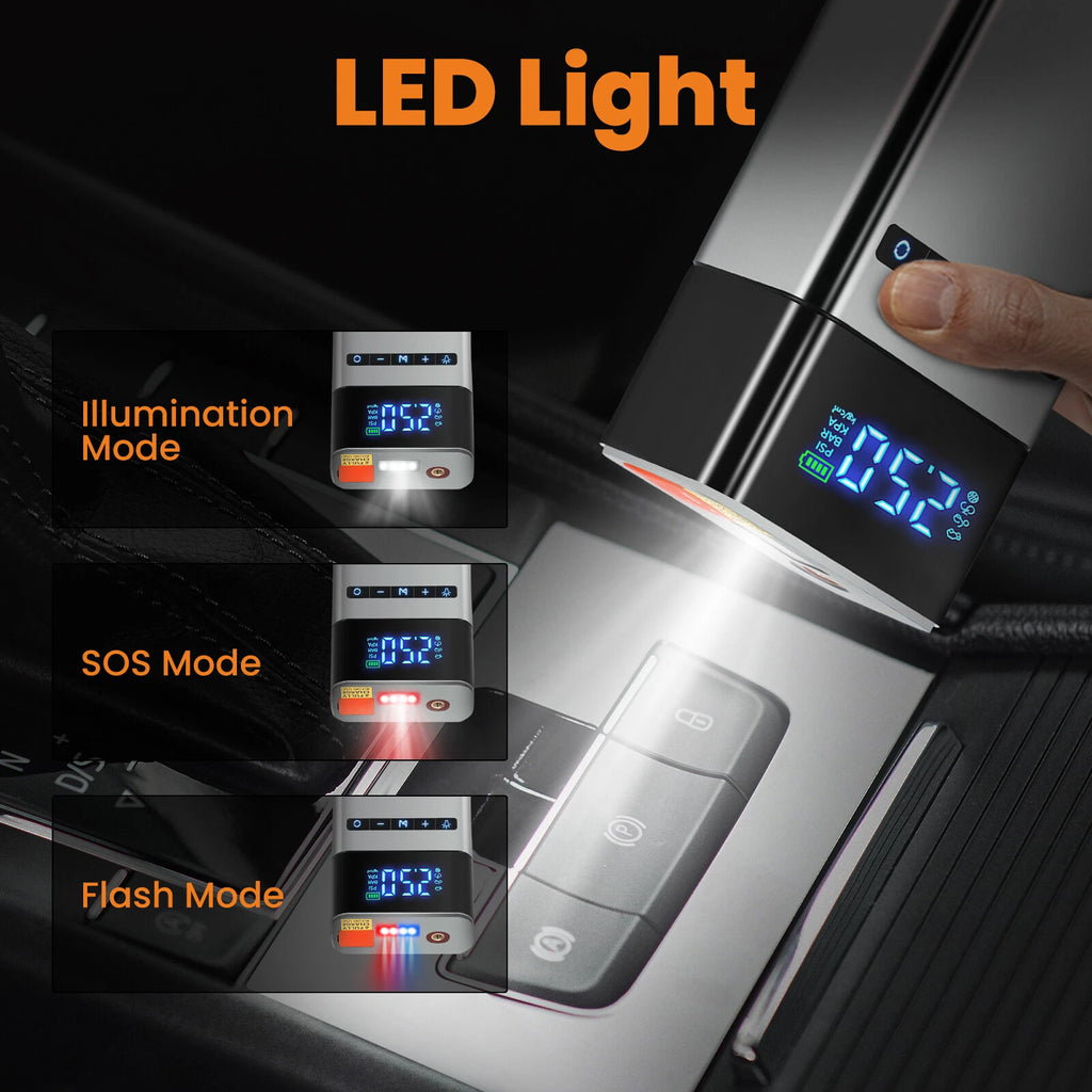 Portable Battery Booster with Air Pump and LED Light for Automotive
