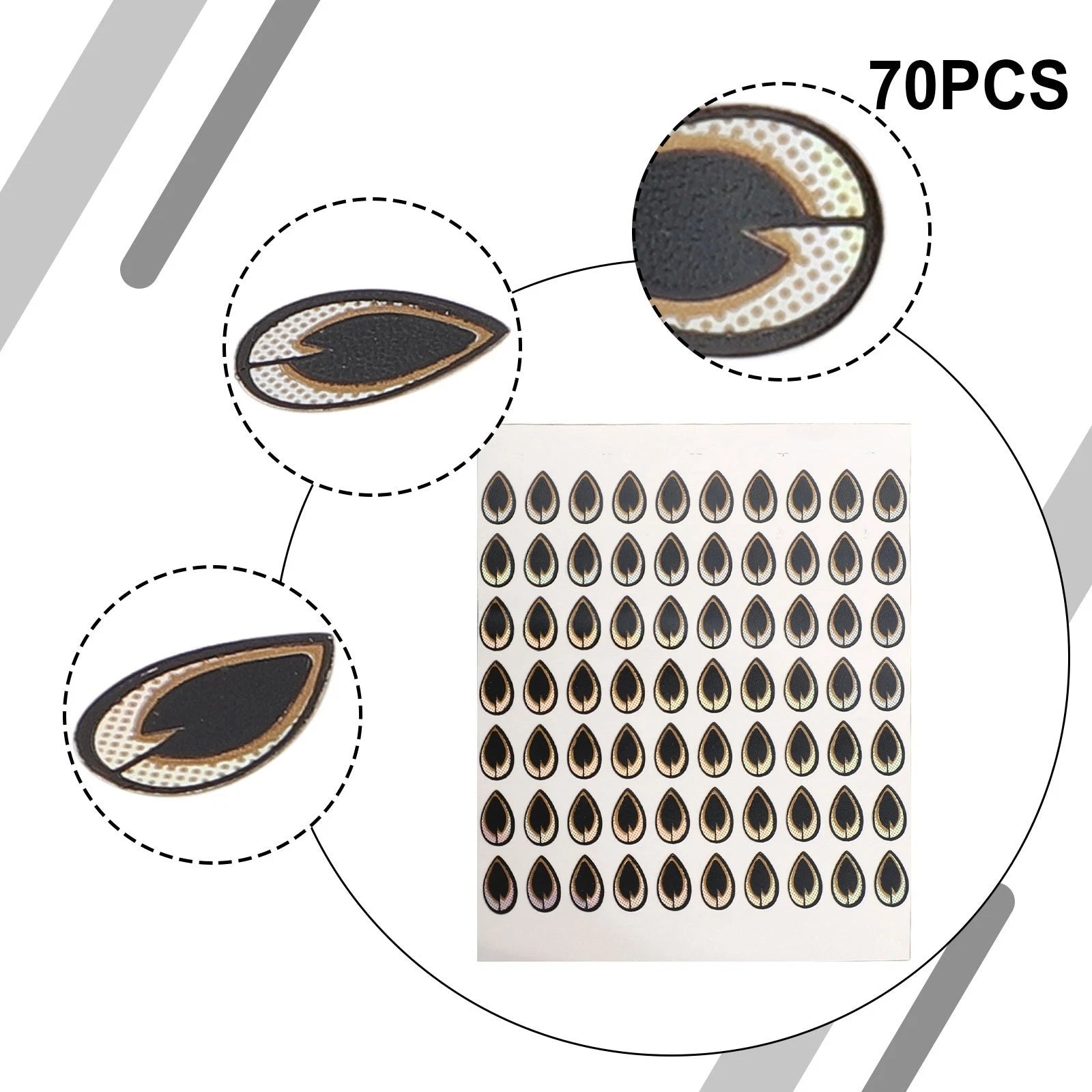 2D Holographic Laser Flat Fishing Lure Eyes Stickers