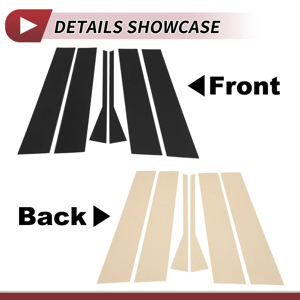 6 Pcs Door Pillar Window Trim for Audi Q2L (2018–2021) Black