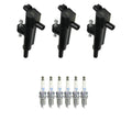 Set of 3 Ignition Coils & 6 Platinum Spark Plugs for Dodge Dakota Ram 1500 (2002–2006)