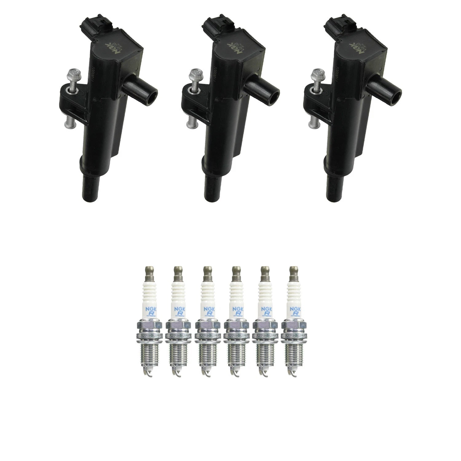 Set of 3 Ignition Coils & 6 Platinum Spark Plugs for Dodge Dakota Ram 1500 (2002–2006)