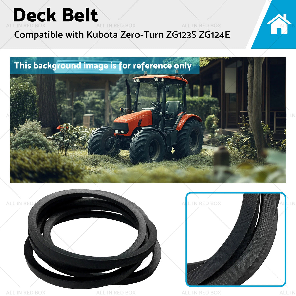 Deck Belt for Kubota ZeroTurn ZG123S ZG124E Z121SKH Z122EBR (K5579-36710)