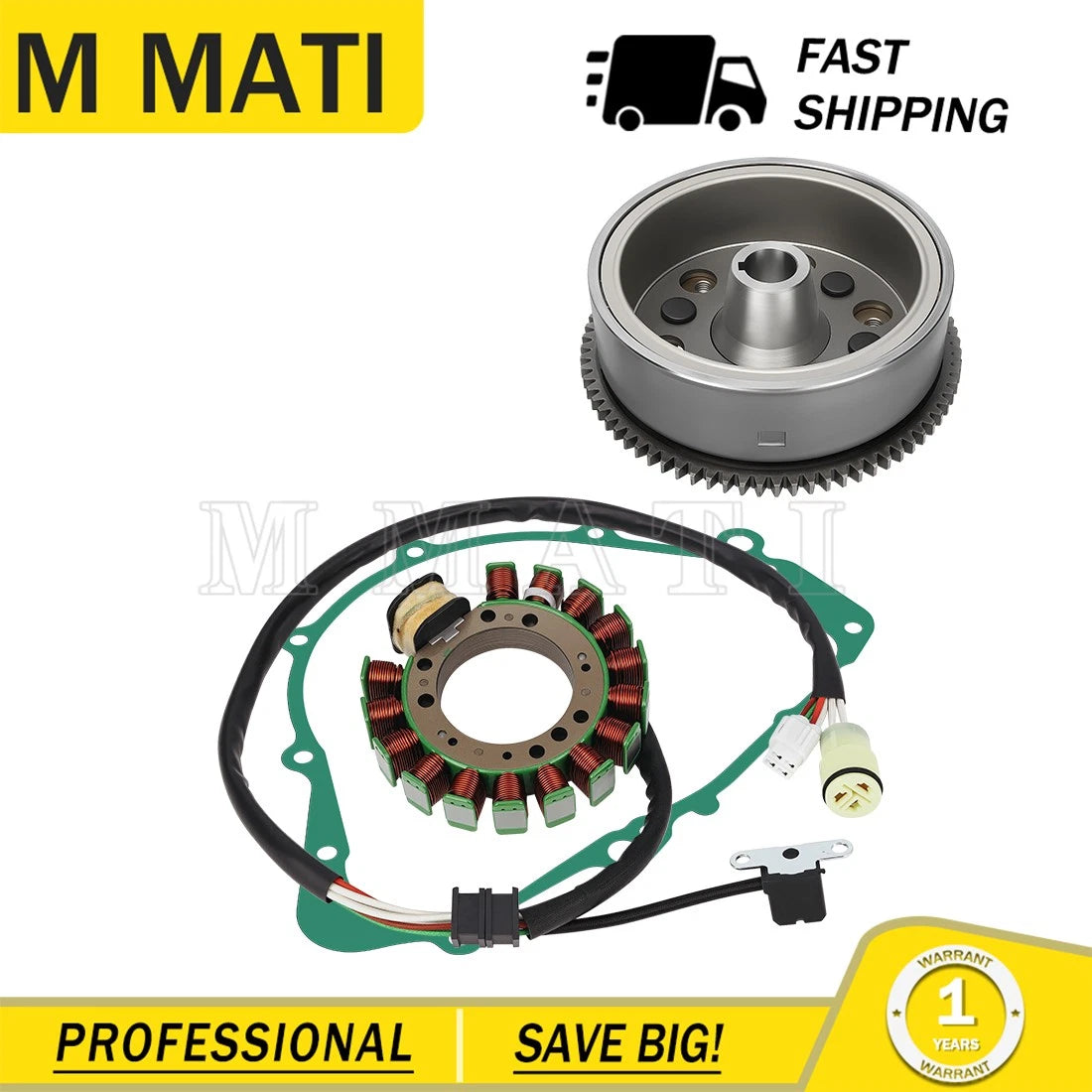 Flywheel Rotor Magneto Stator Gasket for Yamaha Grizzly YFM600FW (1999–2001)