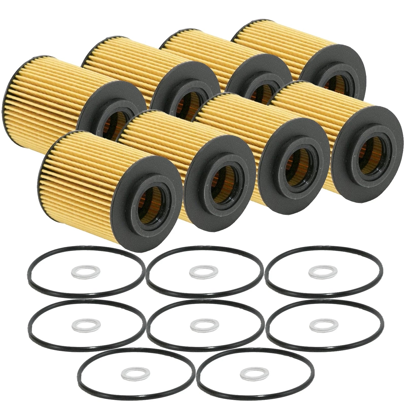 Set of 8 Engine Oil Filters for Hyundai Genesis Kia (StdAsp GAS)