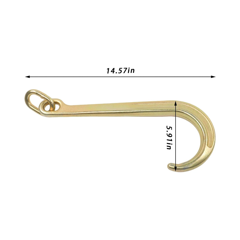 Set of 4 J Hook Clevis for Tow Chain Truck and Trailer (15", 5400 lbs)