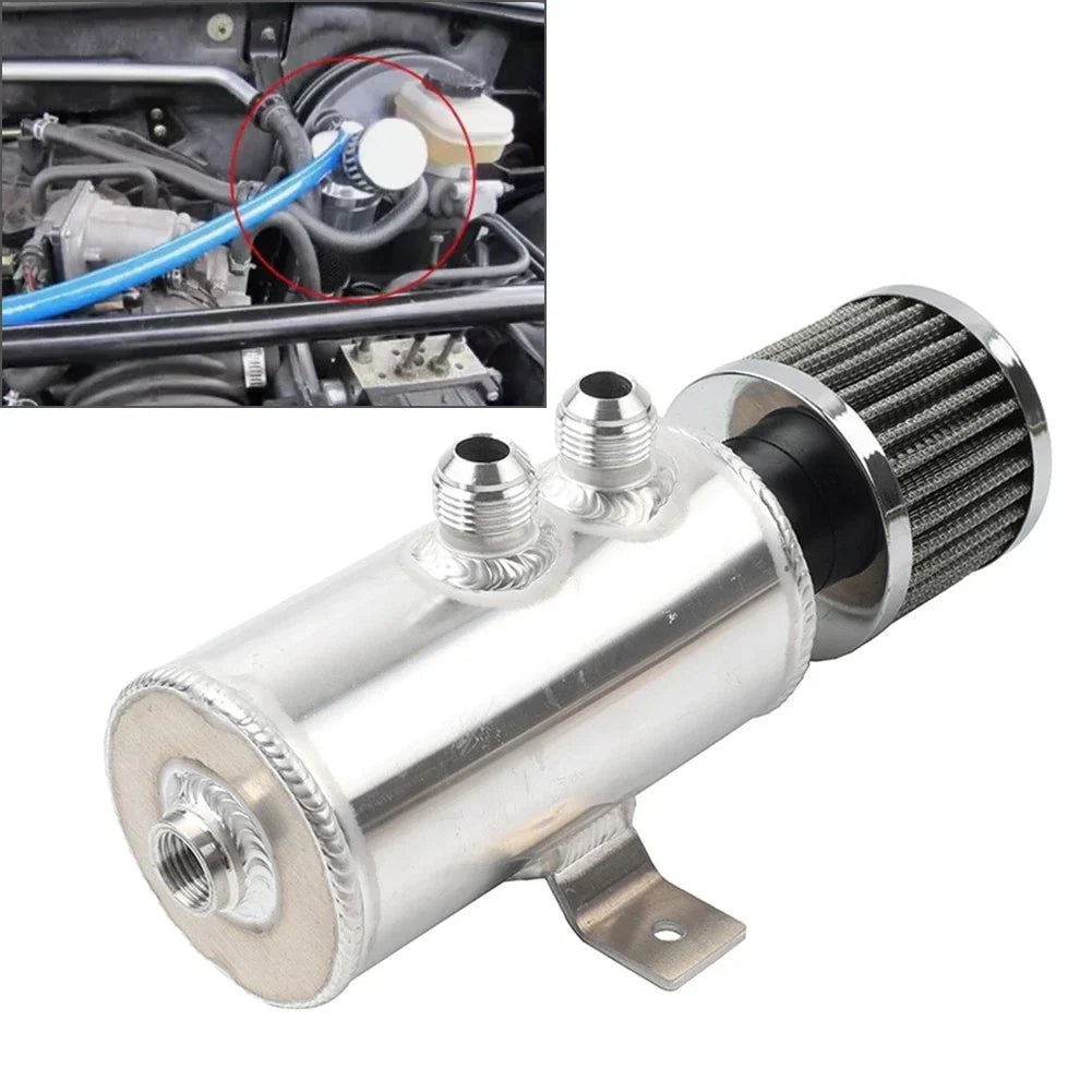 750ml Chrome Baffled Oil Catch Can Separator for Universal Vehicles