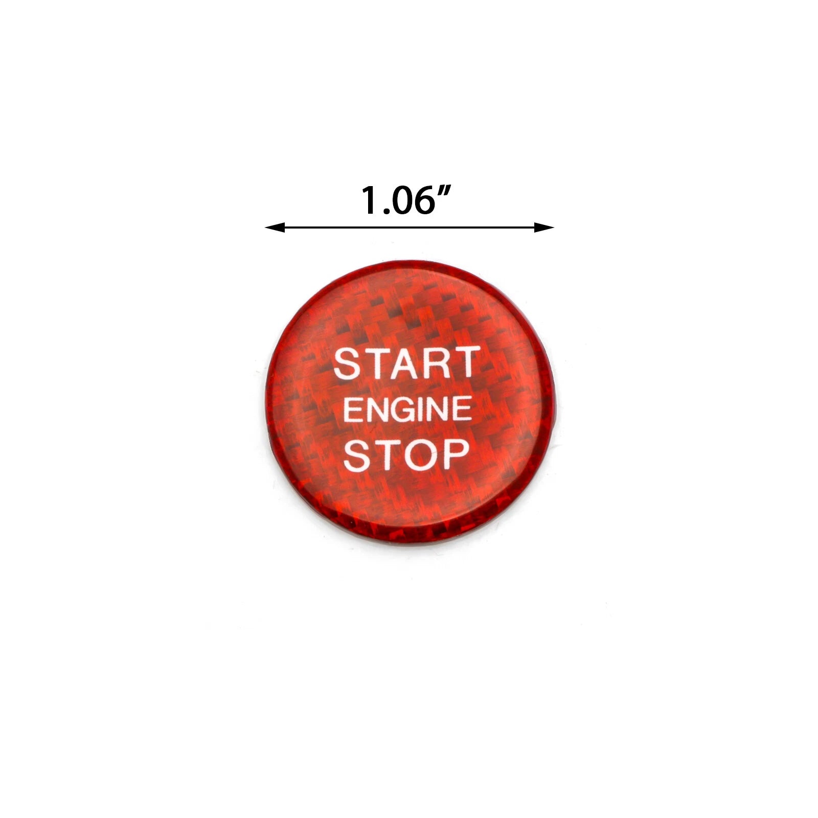 Red Carbon Fiber Engine Push Start Button Cover for Audi A4-A8 (2010-2018)