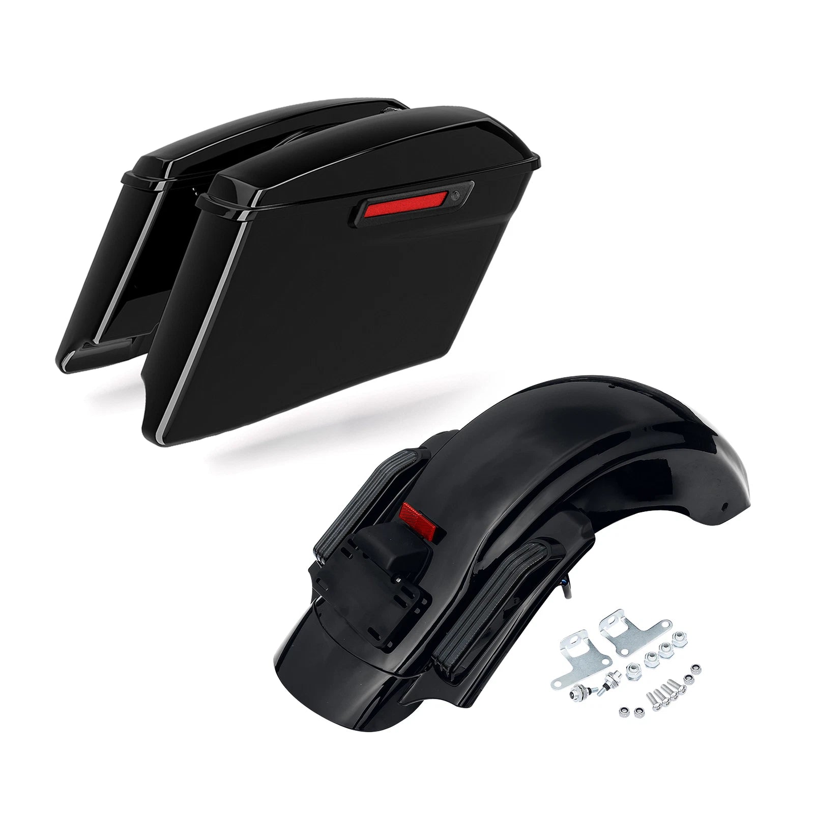 4" Stretched Hard Saddlebags & Rear Fender for Harley Road Glide (2014–2023)