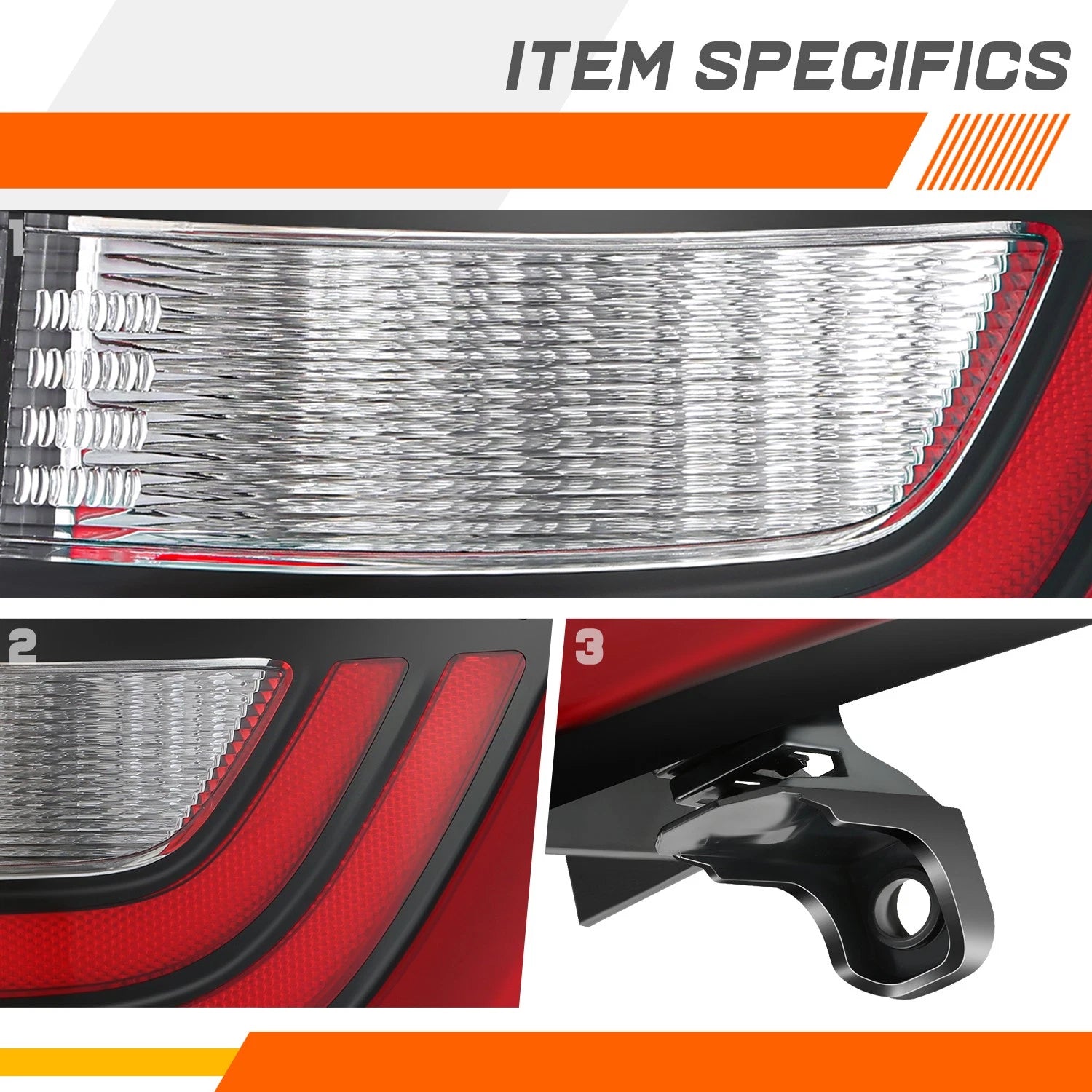 Right Side Chrome Tail Light Assembly for Dodge Durango (2014–2022)
