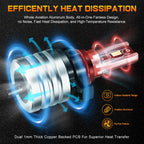 2Pcs H16 CSP LED Headlight Bulbs for Nuvision (1800LM)