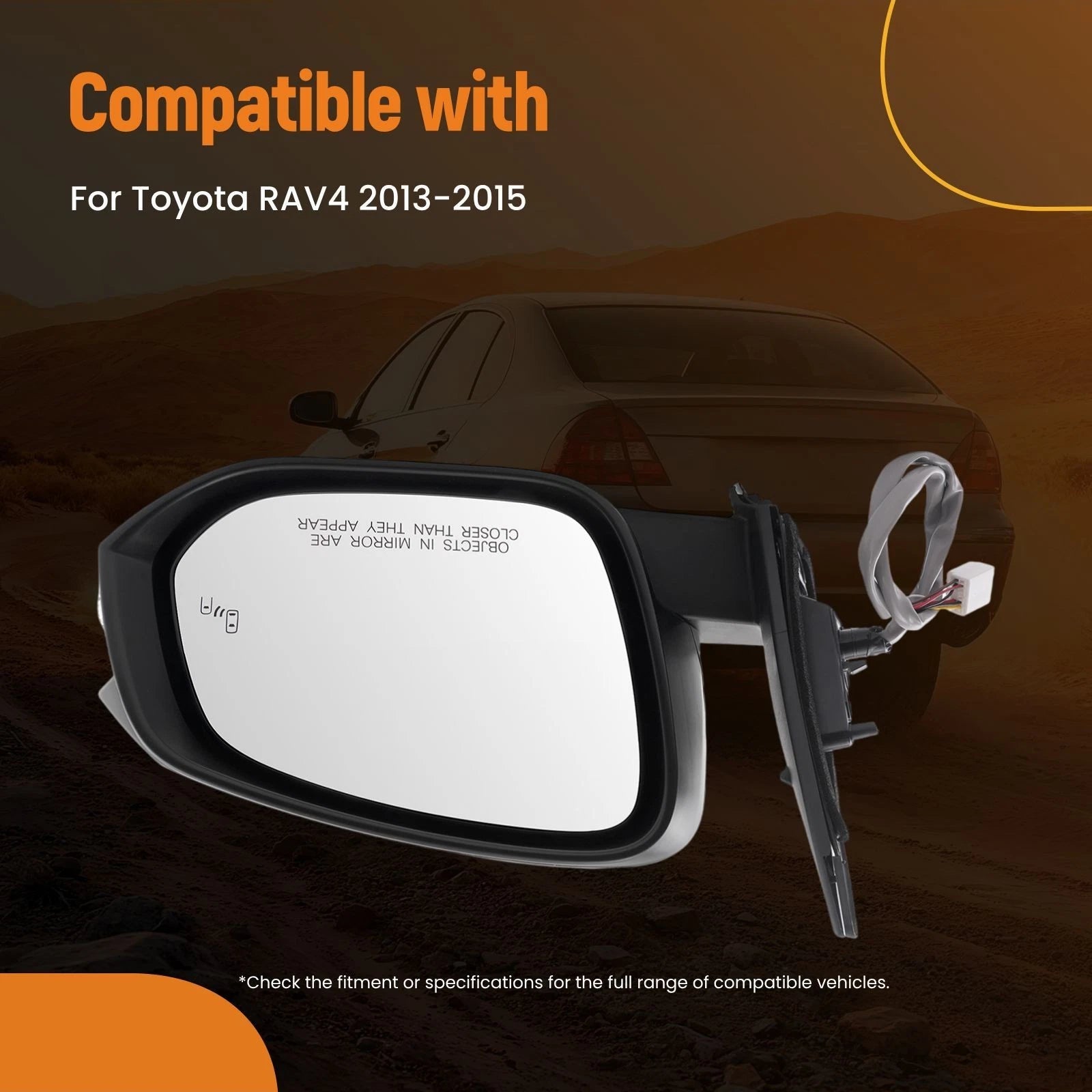 Heated Passenger Side Mirror for Toyota RAV4 (2013–2014) 879100R090E0