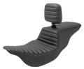 SADDLEMEN Tour Step-Up Seat for Harley FL (2008–2024) - Tuck-n-Roll, Rider Backrest