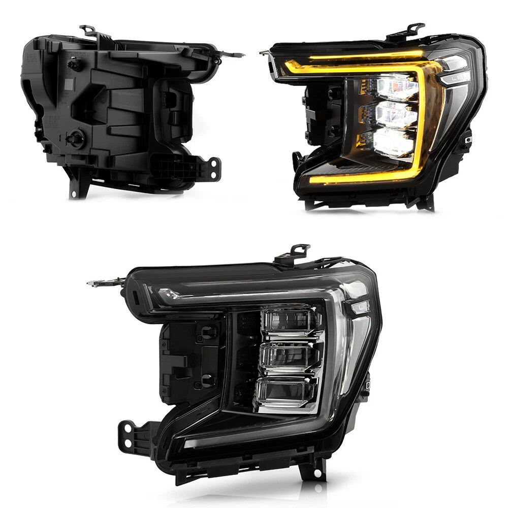 Full LED Black Headlight Set for GMC Yukon XL Denali/AT4 (2021–2024)