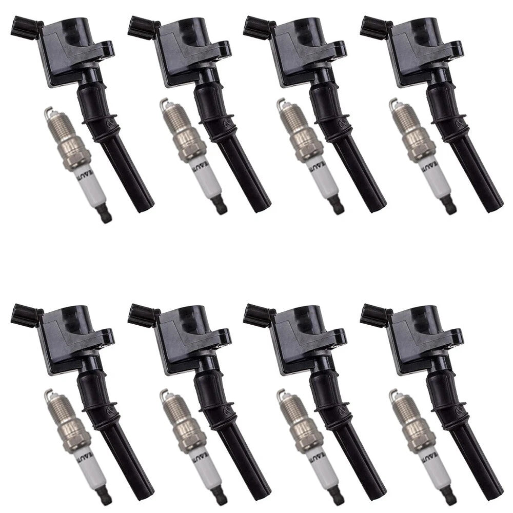 Set of 8 Ignition Coils + 8 Iridium Spark Plugs for Ford F150 Expedition (1997–2023)