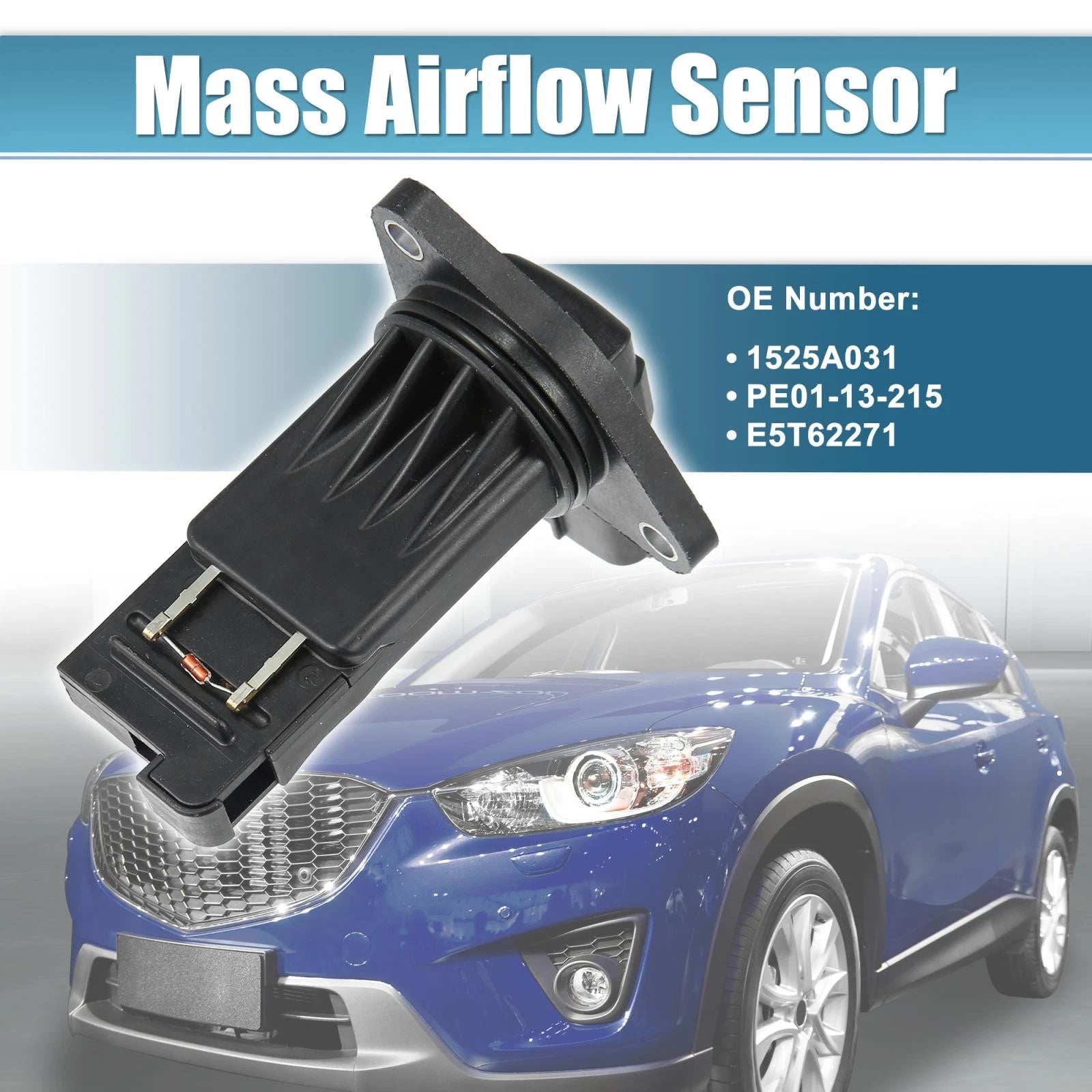 Mass Airflow Sensor for Mazda 3 6 CX-5 CX-9 (2004–2020) 1525A031 PE01-13-215 E5T62271
