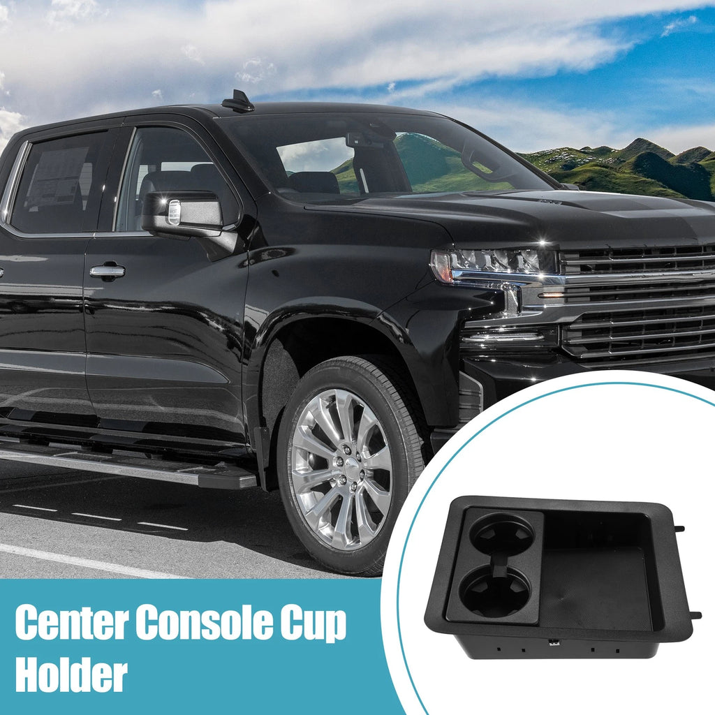 Set of 1 Center Console Cup Holder Bezel Black for Chevrolet Silverado 1500 (2014–2019) 22860866