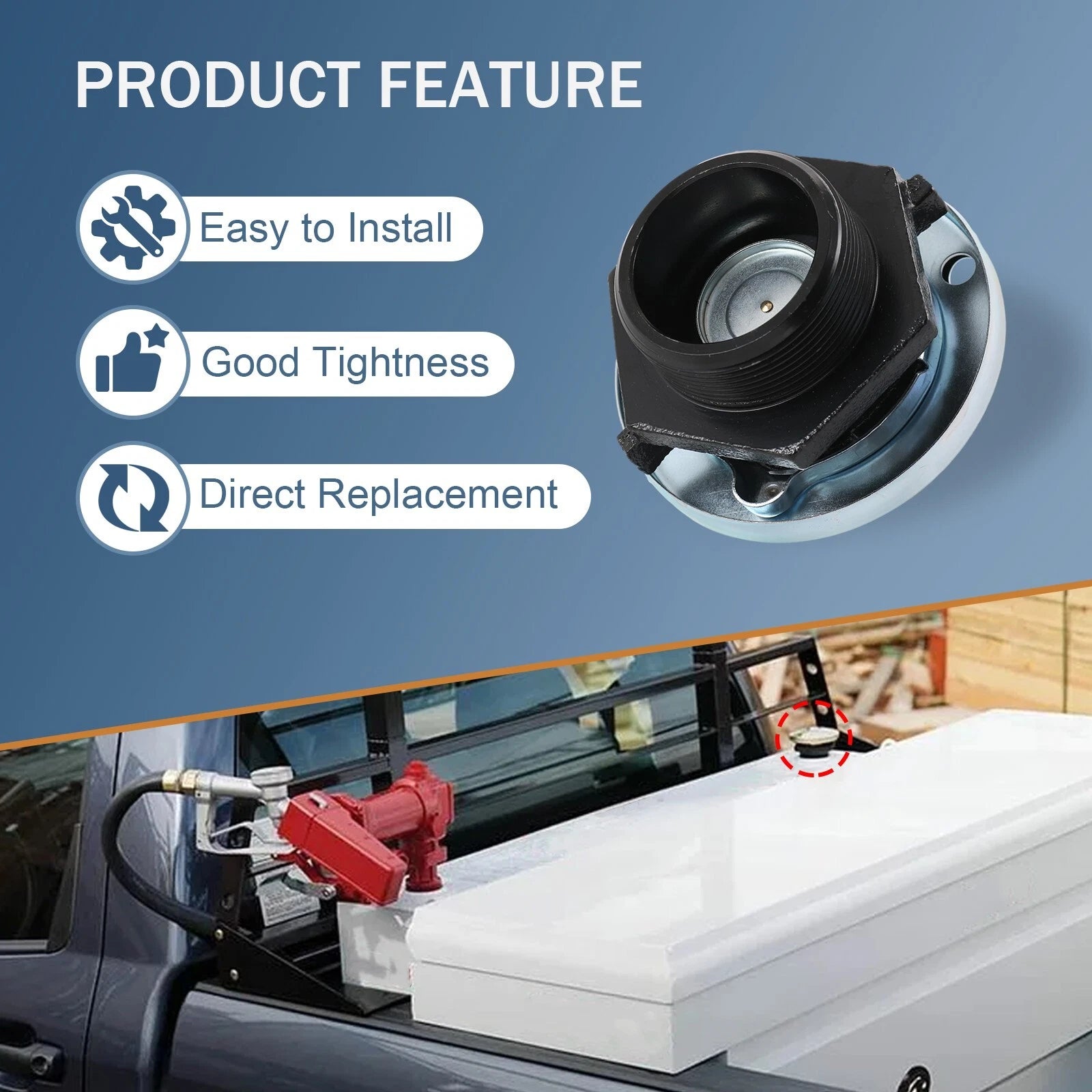 Vented Gas Cap for Fuel Transfer Tank