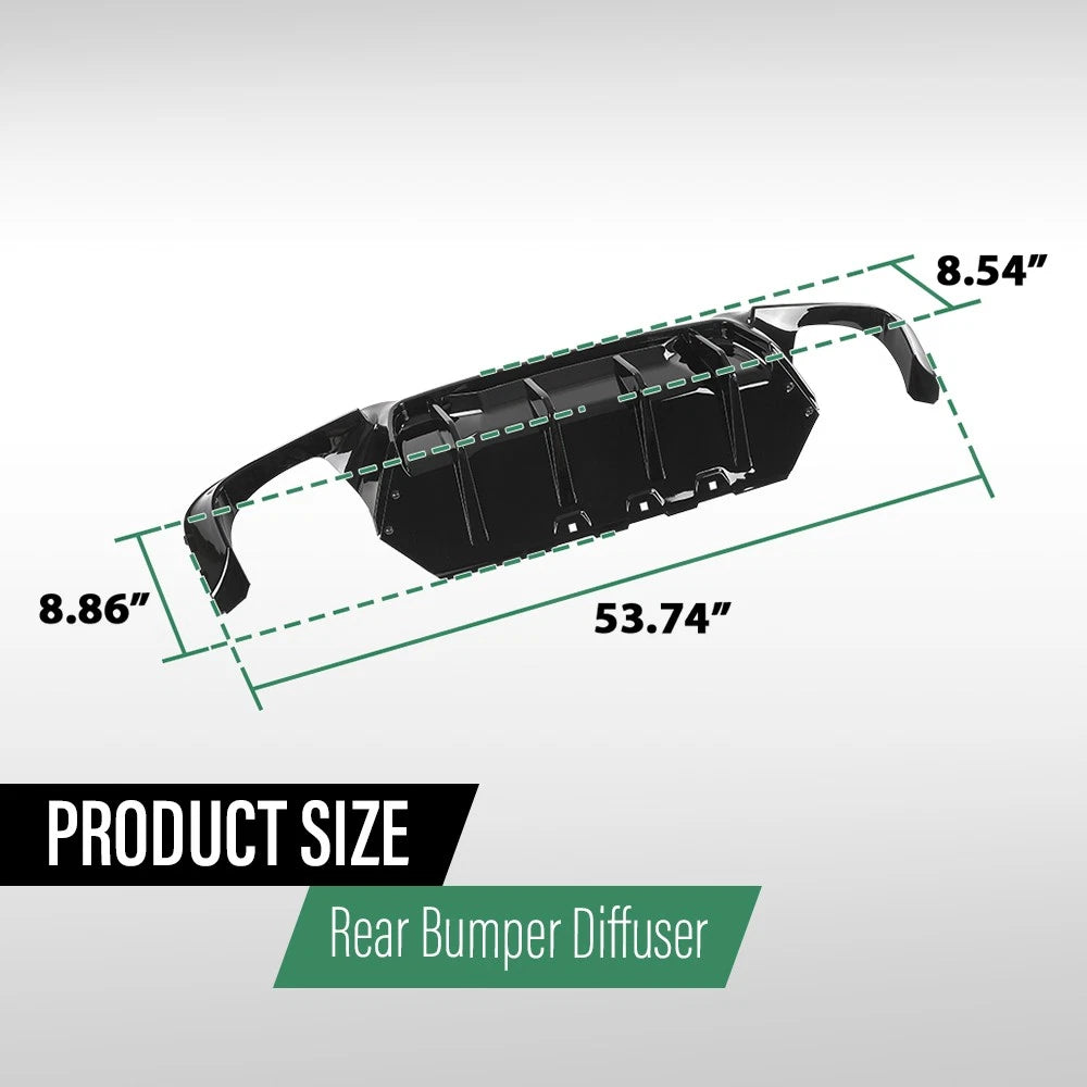Rear Bumper Diffuser for BMW F10 5 Series M Sport (2012–2016) Gloss Black