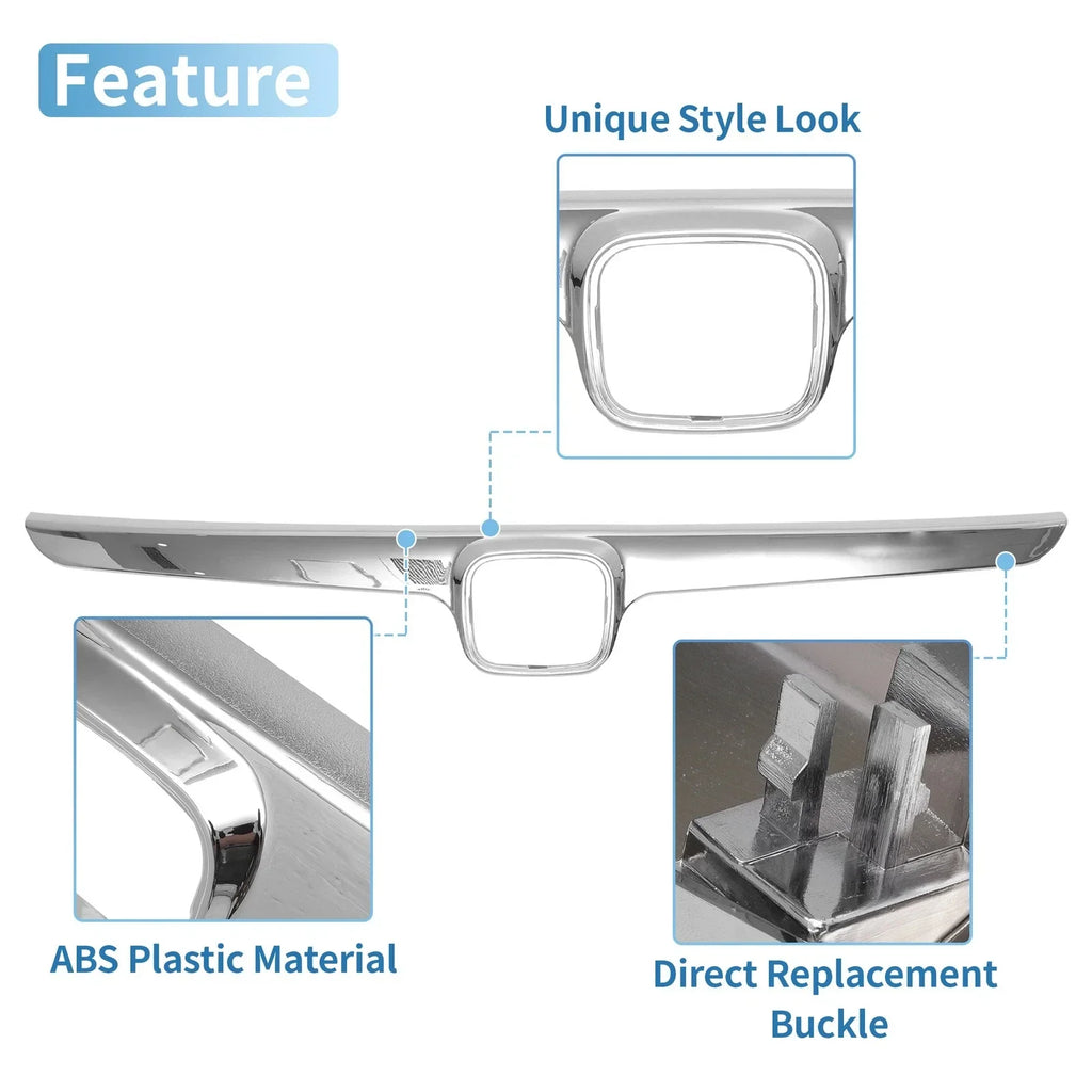 Front Grille Trim for Honda Civic 2006-2008 Chrome Silver Tone