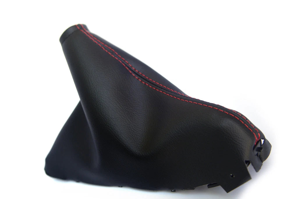 E-Brake Boot Cover for Mazda 3 (2014–2016) - PVC Leather, Red Stitch
